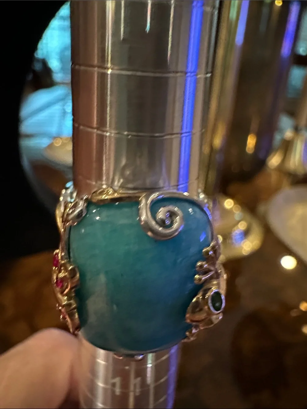 Turquoise Stone Statement Ring - Women Jewelry-Sterling